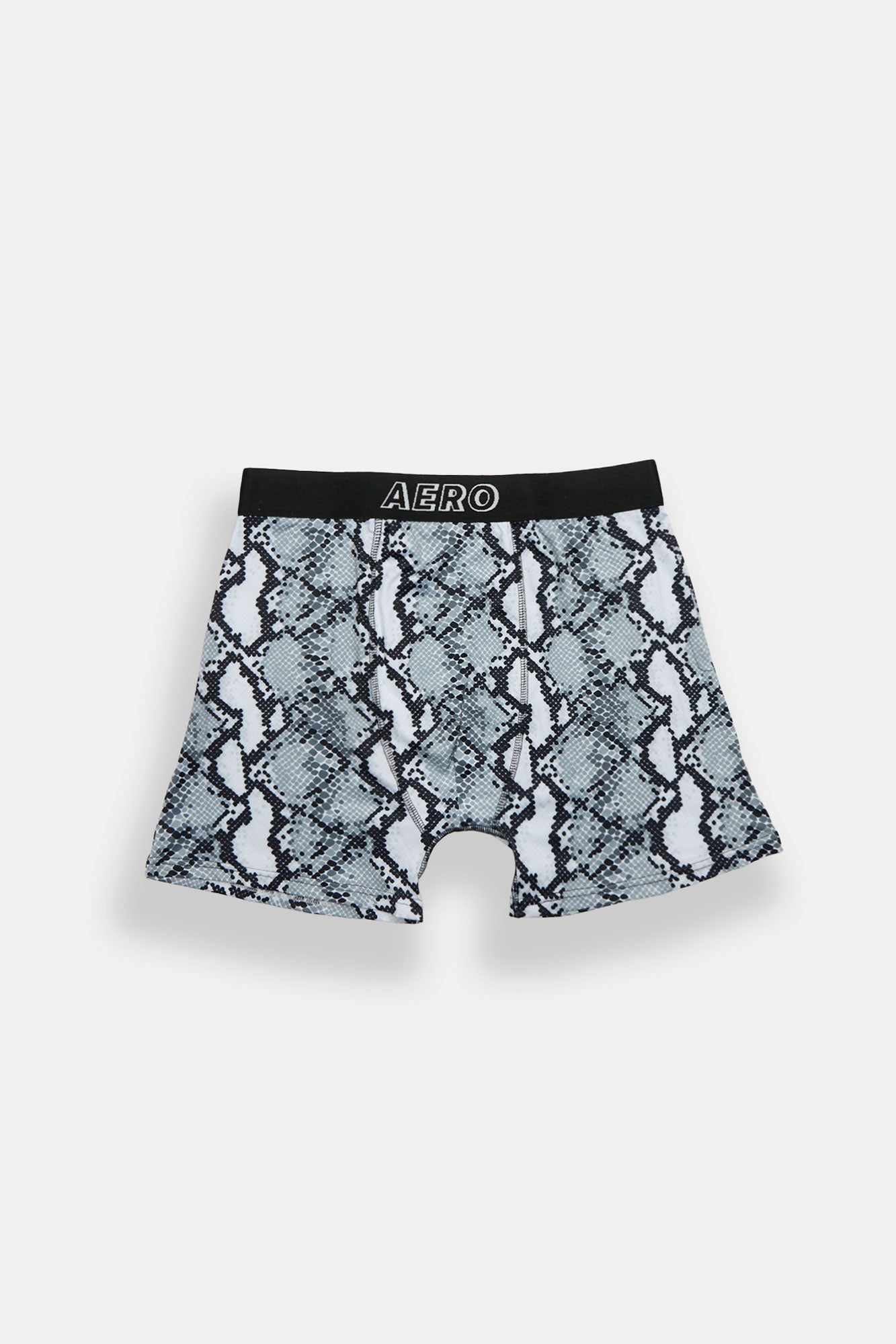 Python Snake Skin Printed Boxer Briefs - White /