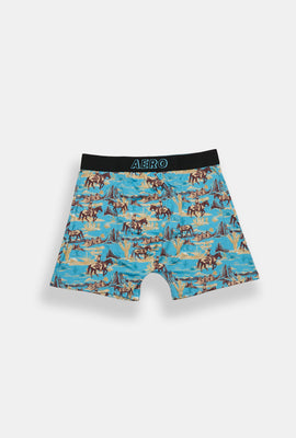 Cowboy Western Cactus Printed Boxer Briefs