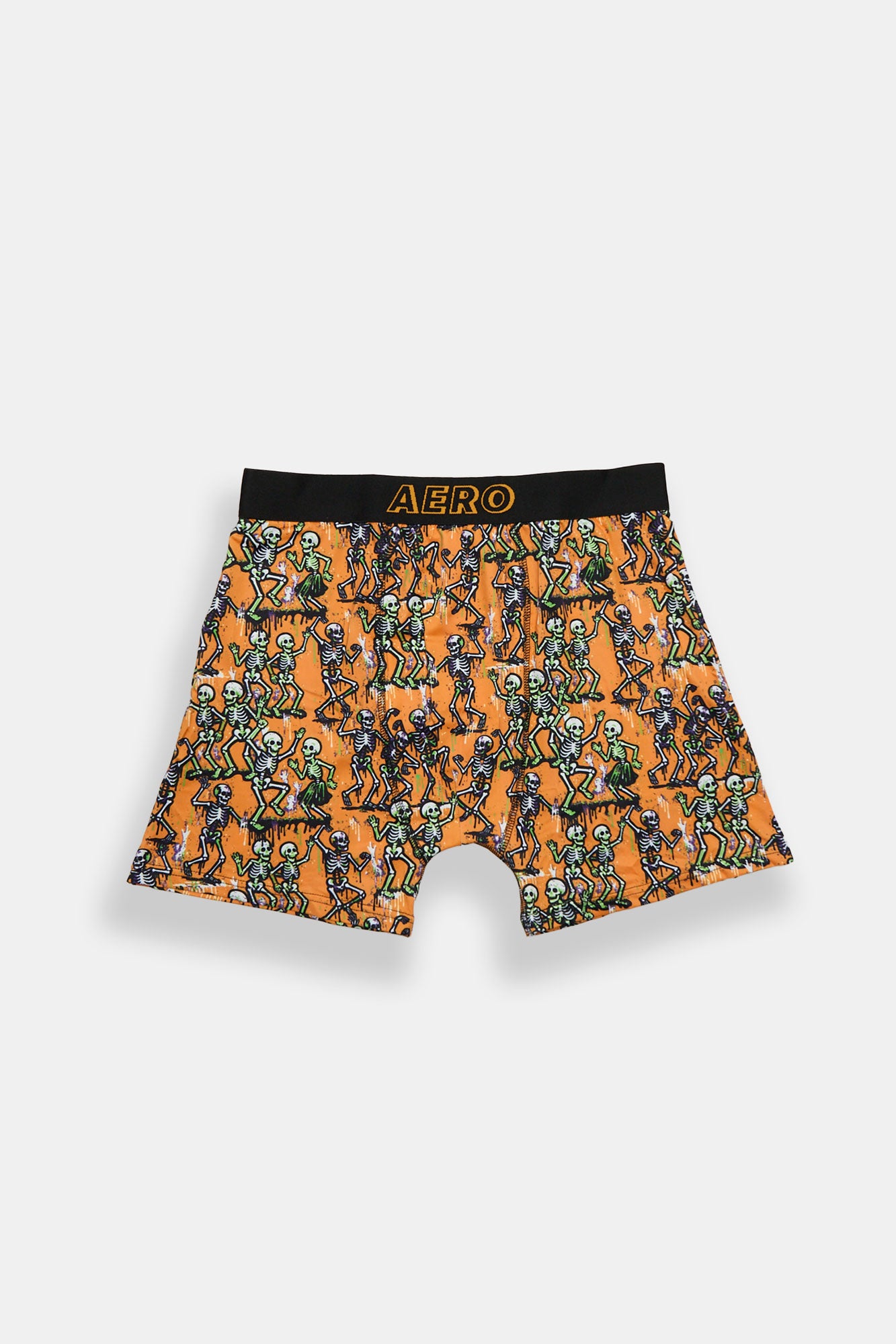Skeletons Dancing Party Printed Boxer Briefs - Orange /