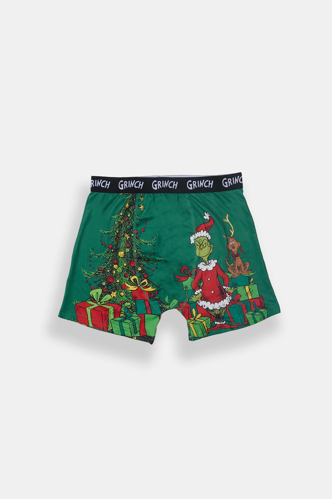 Mens The Grinch Christmas Boxer Brief - Green /
