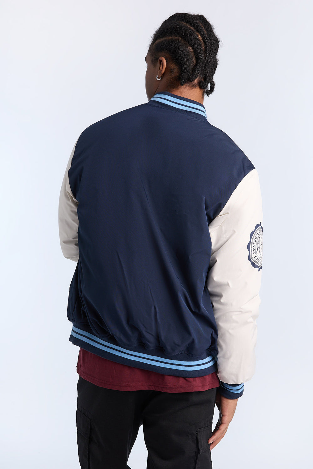 Mens UNC Tar Heels Nylon Varsity Jacket Mens UNC Tar Heels Nylon Varsity Jacket