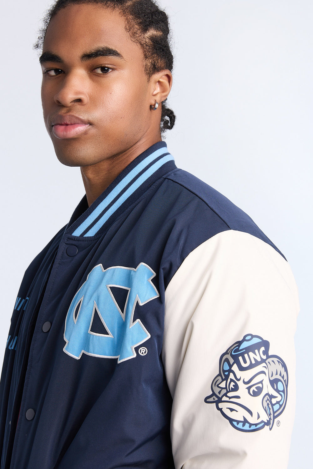 Mens UNC Tar Heels Nylon Varsity Jacket Mens UNC Tar Heels Nylon Varsity Jacket