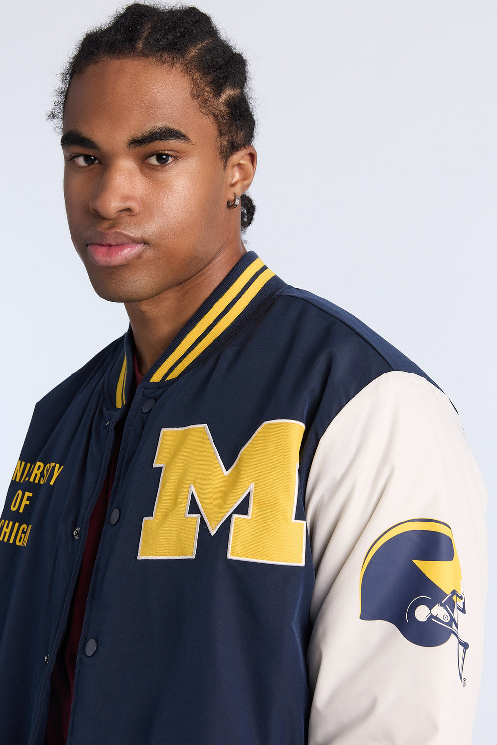 Mens University Of Michigan Nylon Varsity Jacket Mens University Of Michigan Nylon Varsity Jacket