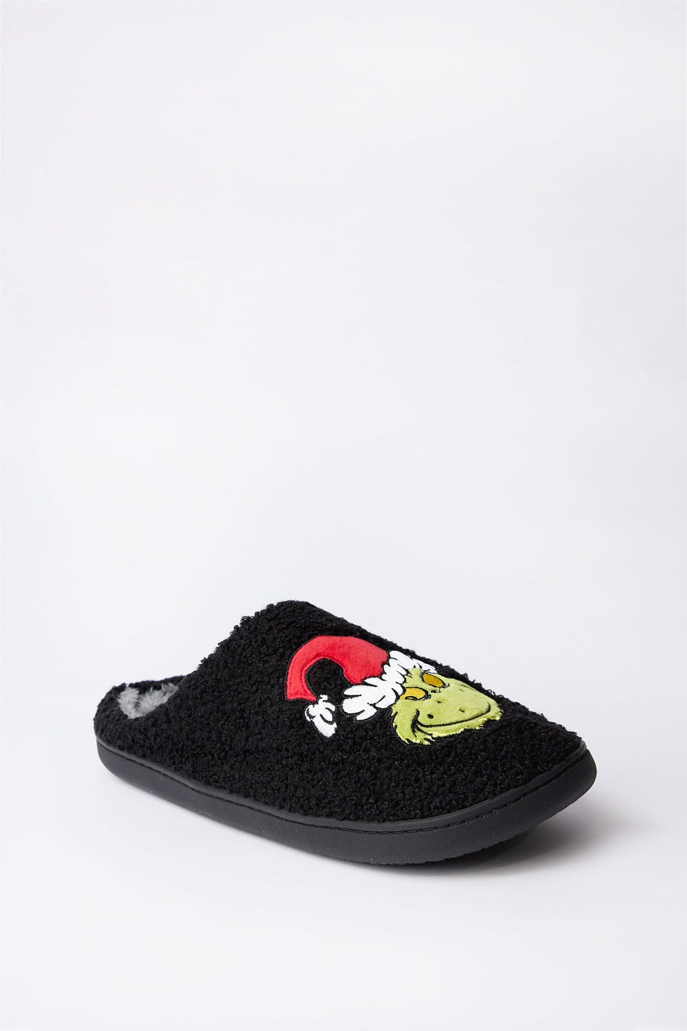 Mens The Grinch Santa Plush Slippers Mens The Grinch Santa Plush Slippers
