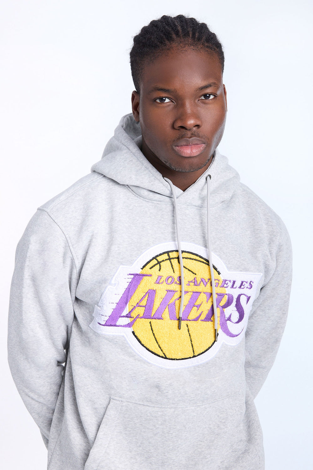 Mens LA Lakers Grey Melange Hoodie Mens LA Lakers Grey Melange Hoodie