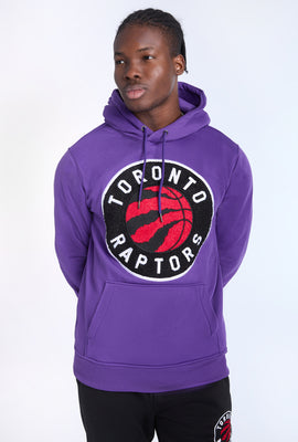 Mens Raptors Chenille Logo Purple Hoodie