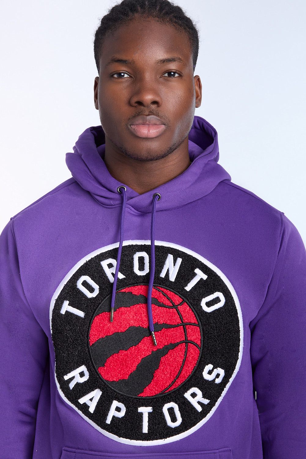 Mens Raptors Chenille Logo Purple Hoodie Mens Raptors Chenille Logo Purple Hoodie