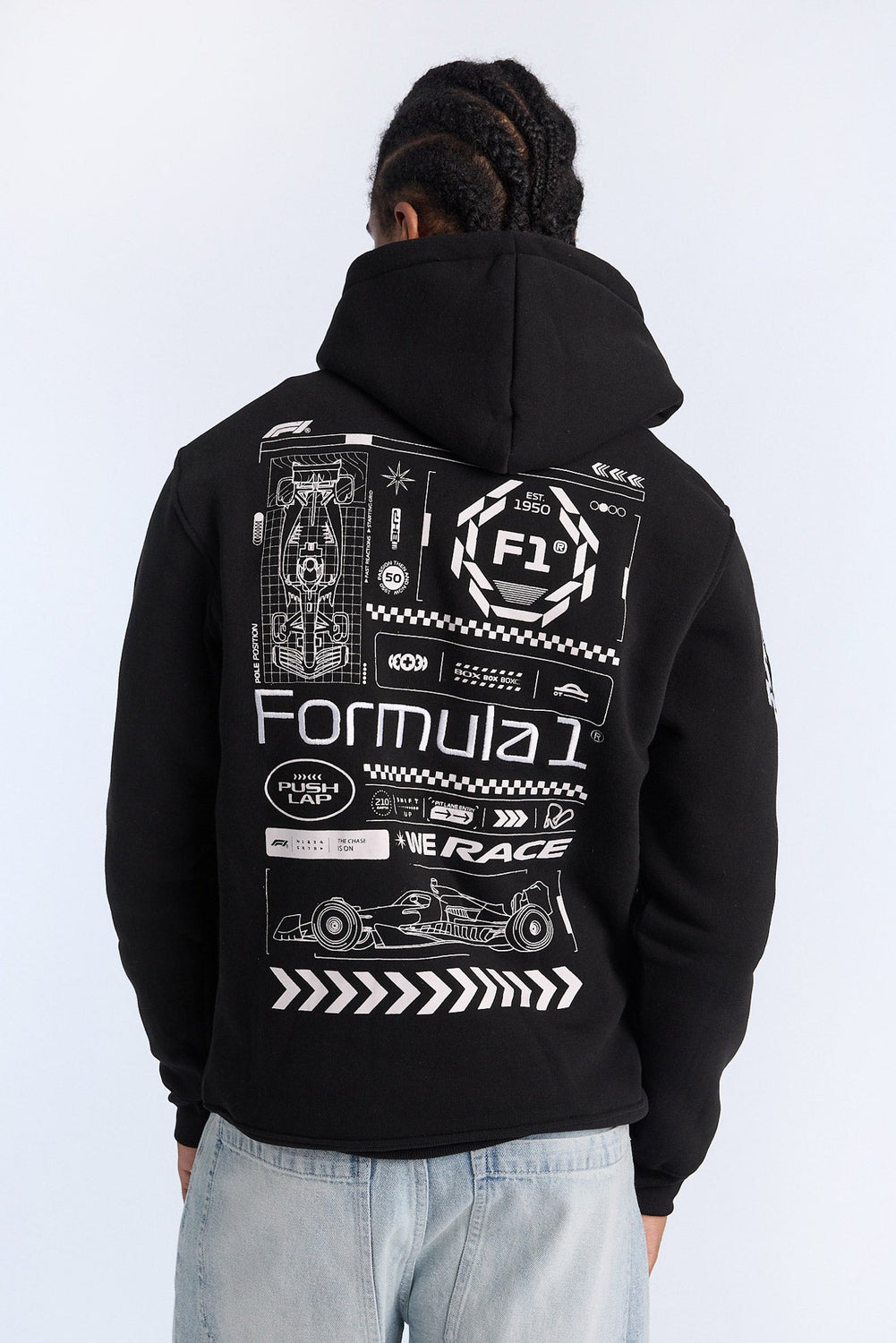 Haut à capuchon noir Formula 1 homme Haut à capuchon noir Formula 1 homme