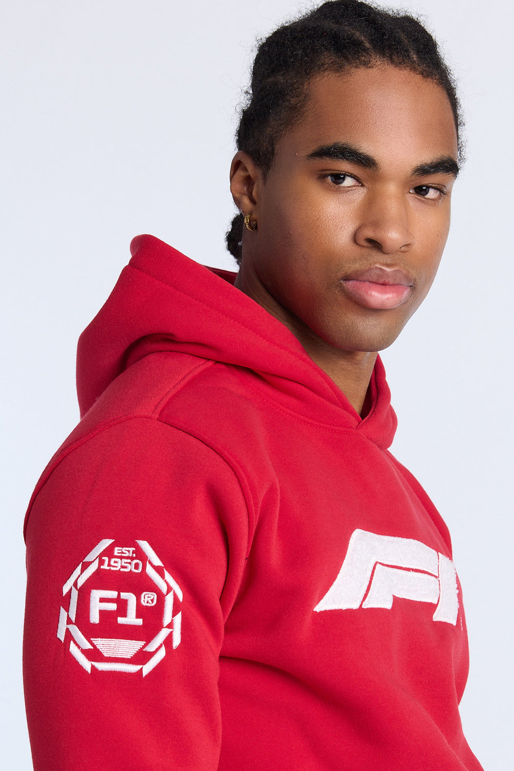 Haut à capuchon rouge Formula 1 homme Haut à capuchon rouge Formula 1 homme