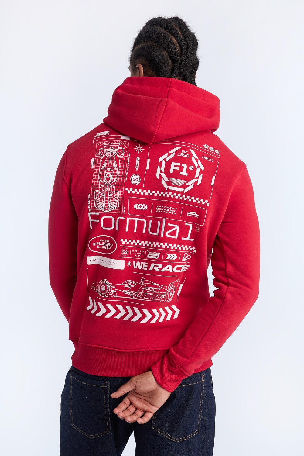 Haut à capuchon rouge Formula 1 homme Haut à capuchon rouge Formula 1 homme