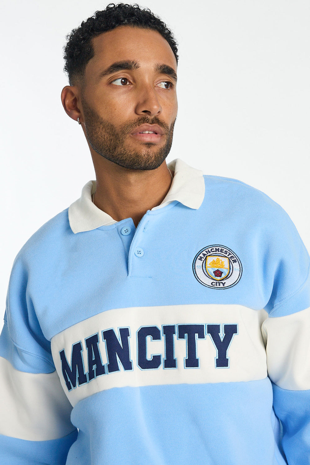 Sweatshirt à col polo bicolore Man City homme Sweatshirt à col polo bicolore Man City homme