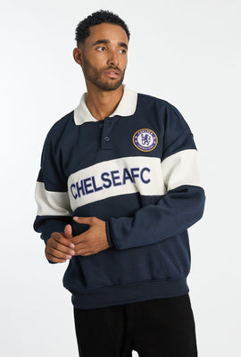 Sweatshirt à col polo bicolore Chelsea FC homme