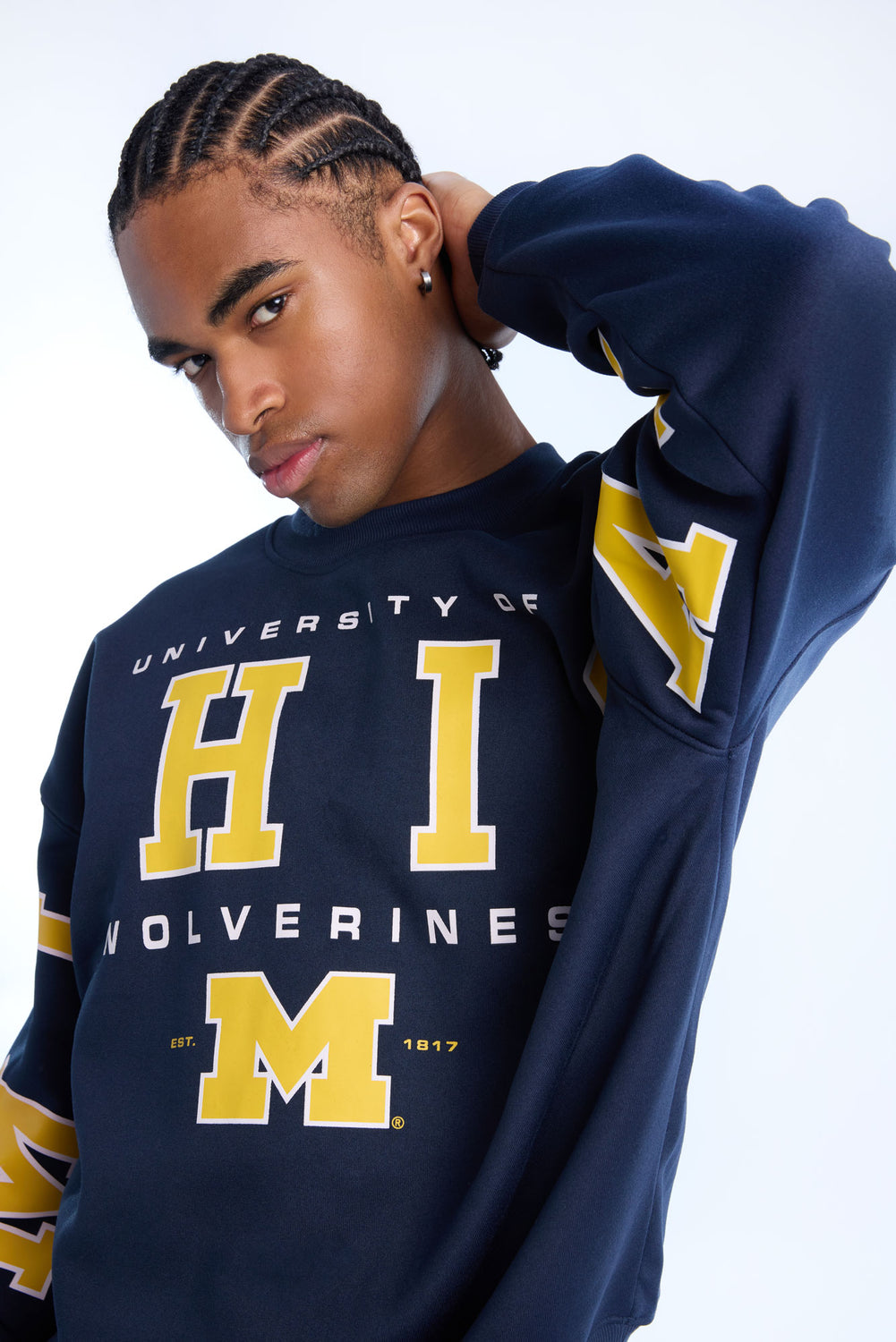 Mens Michigan Wolverines Crewneck Sweatshirt Mens Michigan Wolverines Crewneck Sweatshirt