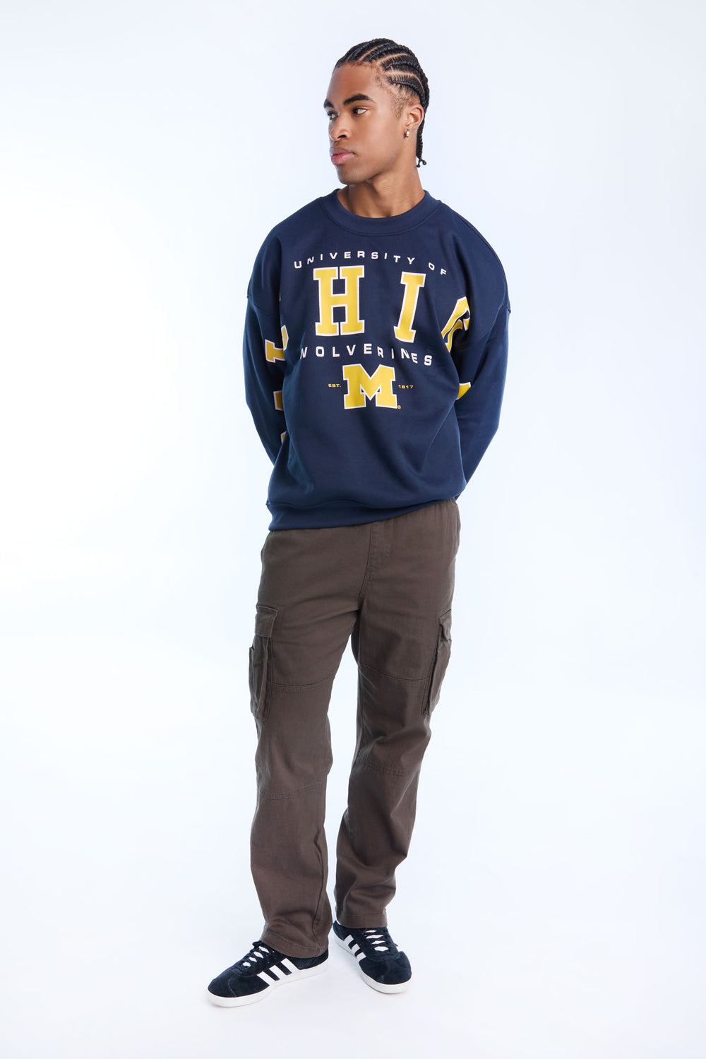 Mens Michigan Wolverines Crewneck Sweatshirt Mens Michigan Wolverines Crewneck Sweatshirt