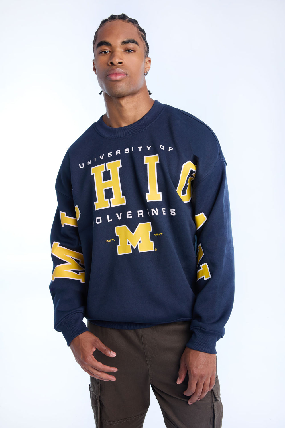 Mens Michigan Wolverines Crewneck Sweatshirt Mens Michigan Wolverines Crewneck Sweatshirt