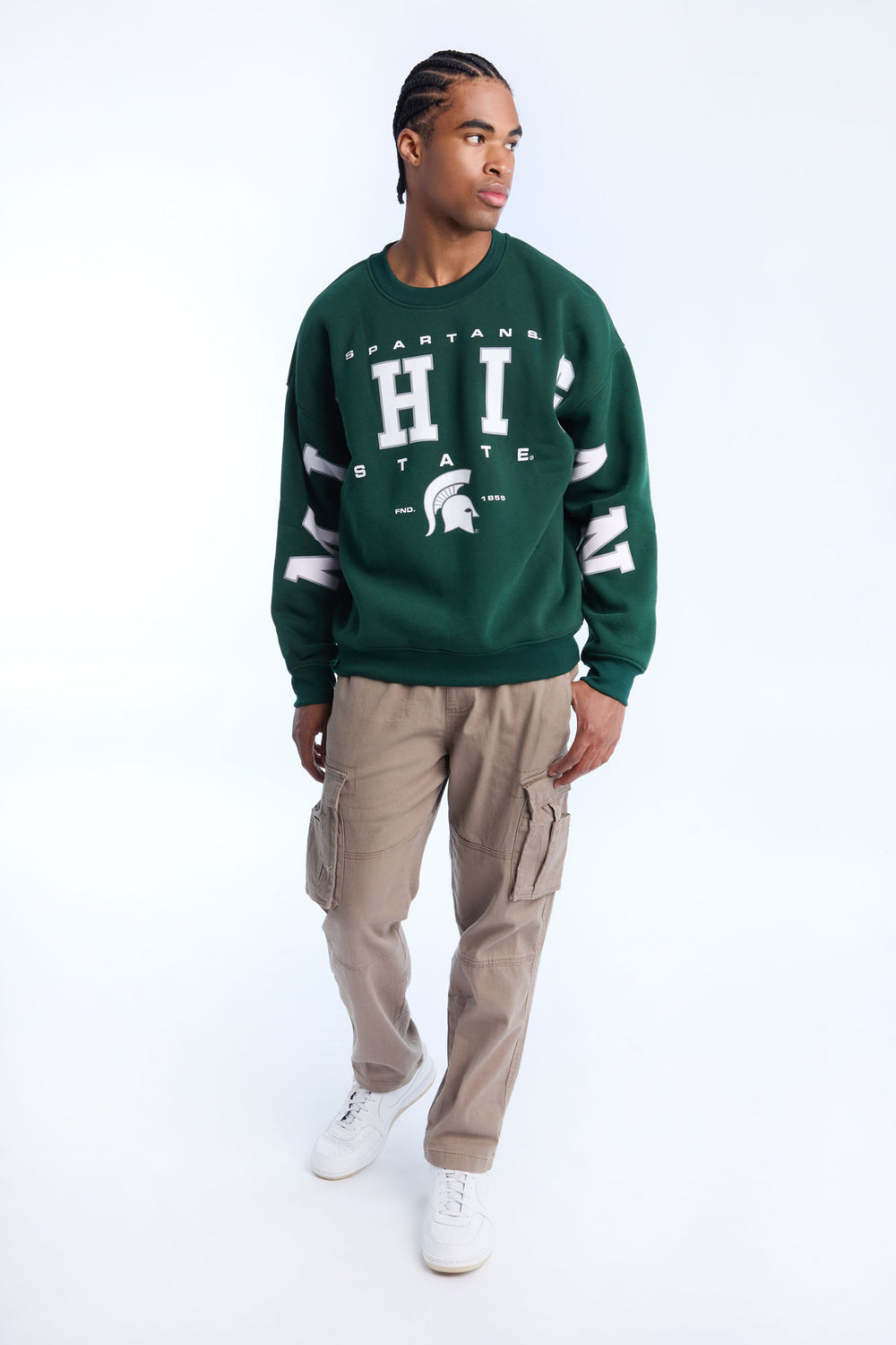 Mens Michigan State Spartans Crewneck Sweatshirt Mens Michigan State Spartans Crewneck Sweatshirt