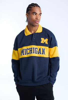 Mens Michigan Colour Block Polo Sweatshirt