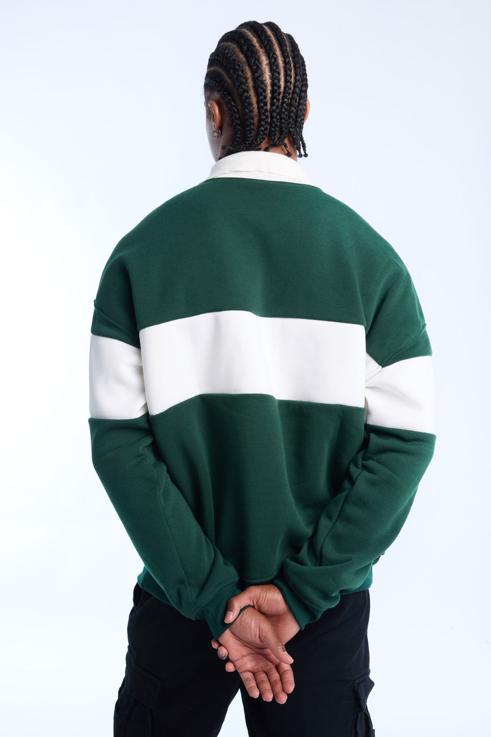 Mens Spartans Colour Block Polo Sweatshirt Mens Spartans Colour Block Polo Sweatshirt