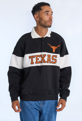 Mens Texas Longhorns Colour Block Polo Sweatshirt