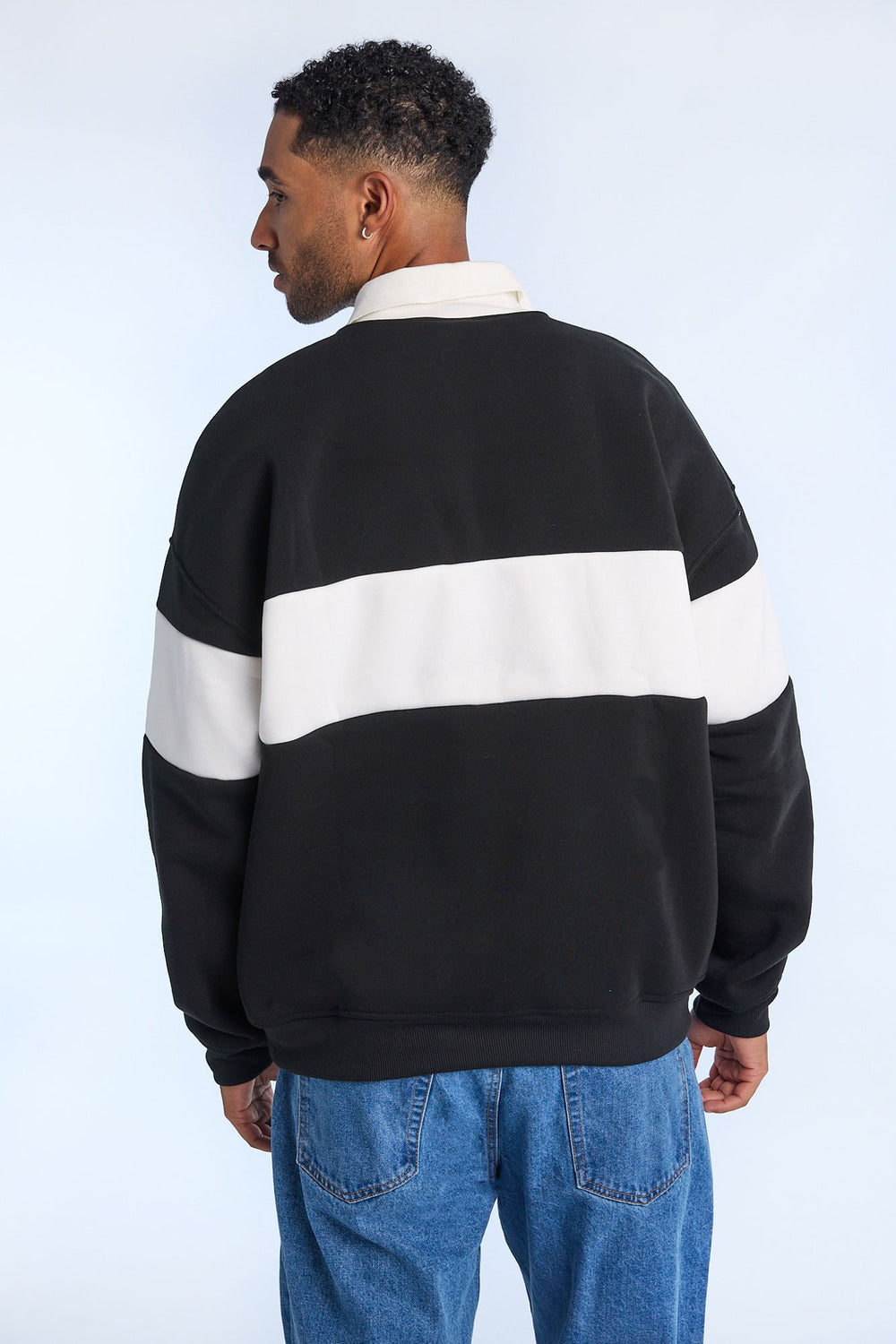 Mens Texas Longhorns Colour Block Polo Sweatshirt Mens Texas Longhorns Colour Block Polo Sweatshirt