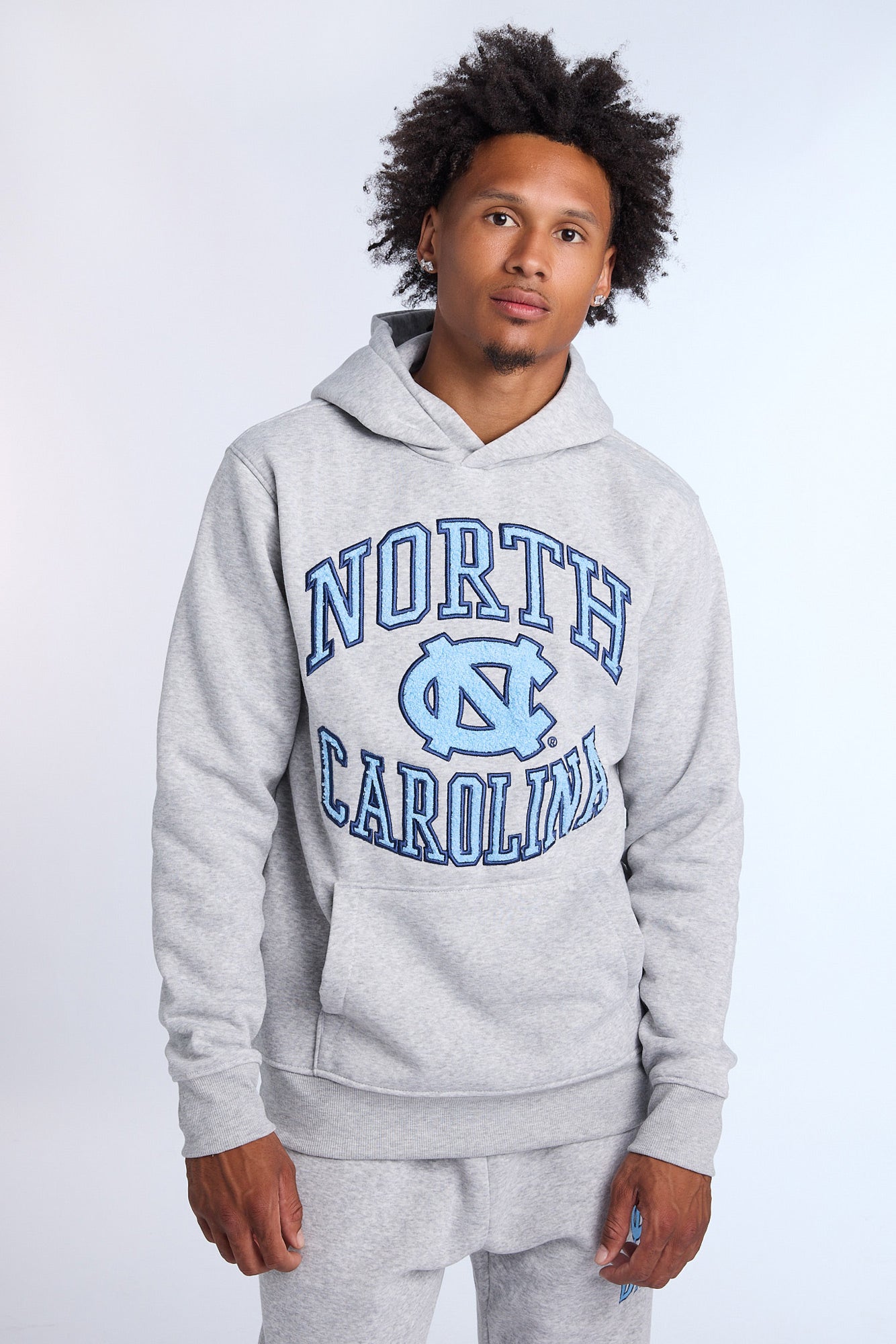 Mens UNC Grey Melange Hoodie - Heather /