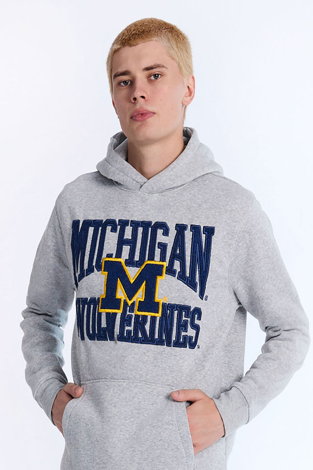 Mens Michigan Wolverines Grey Melange Hoodie Mens Michigan Wolverines Grey Melange Hoodie