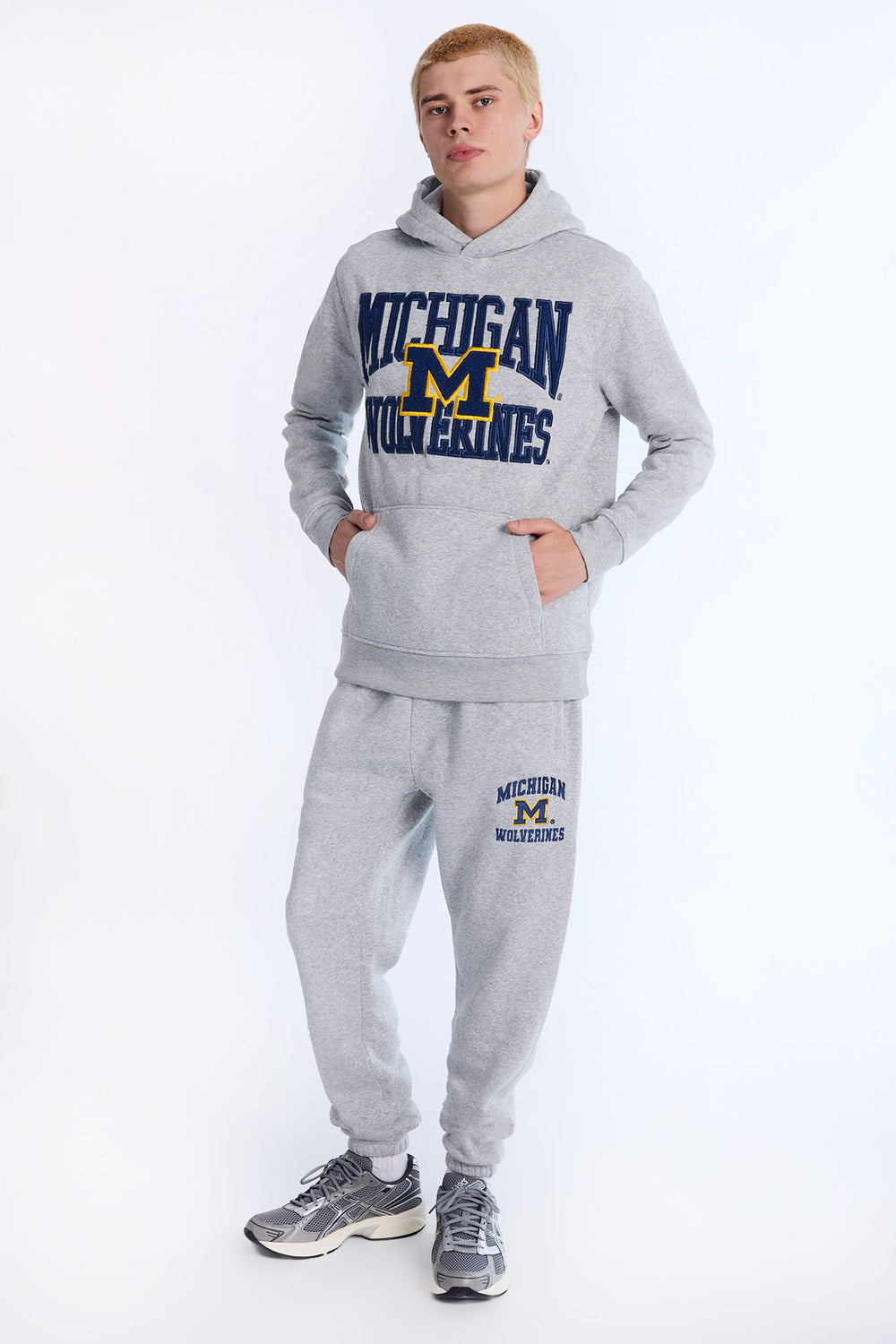 Mens Michigan Wolverines Grey Melange Hoodie Mens Michigan Wolverines Grey Melange Hoodie