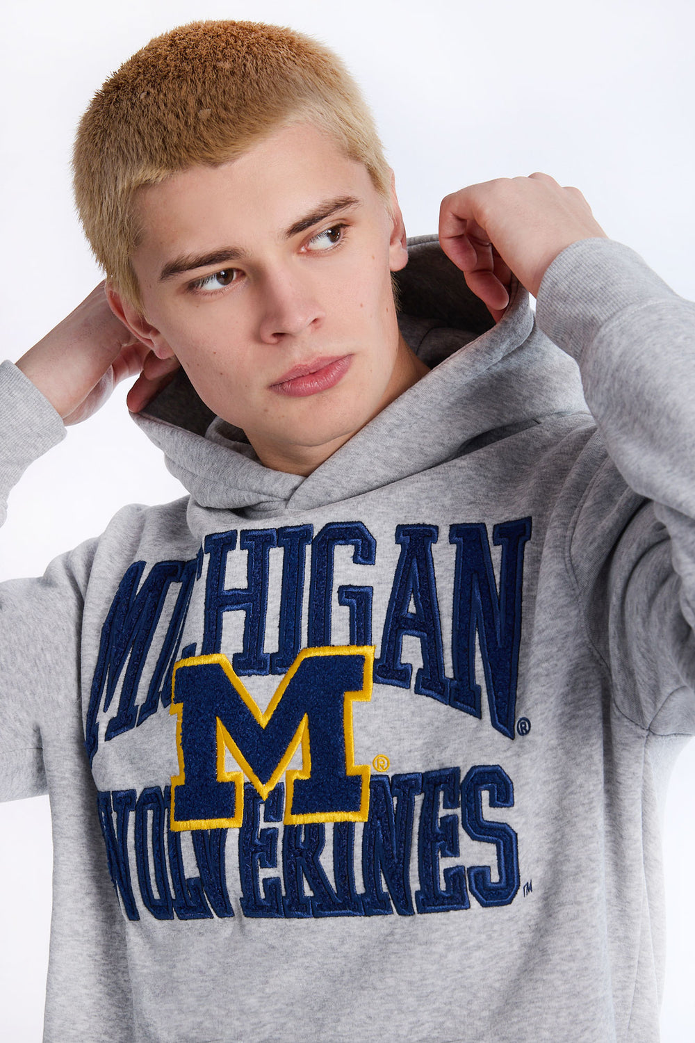 Mens Michigan Wolverines Grey Melange Hoodie Mens Michigan Wolverines Grey Melange Hoodie