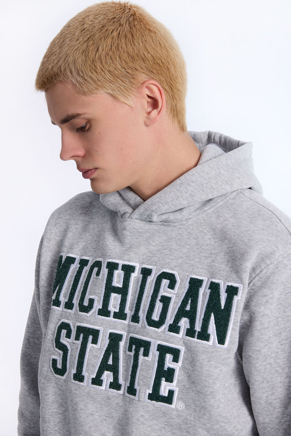 Mens Michigan State Grey Melange Hoodie Mens Michigan State Grey Melange Hoodie