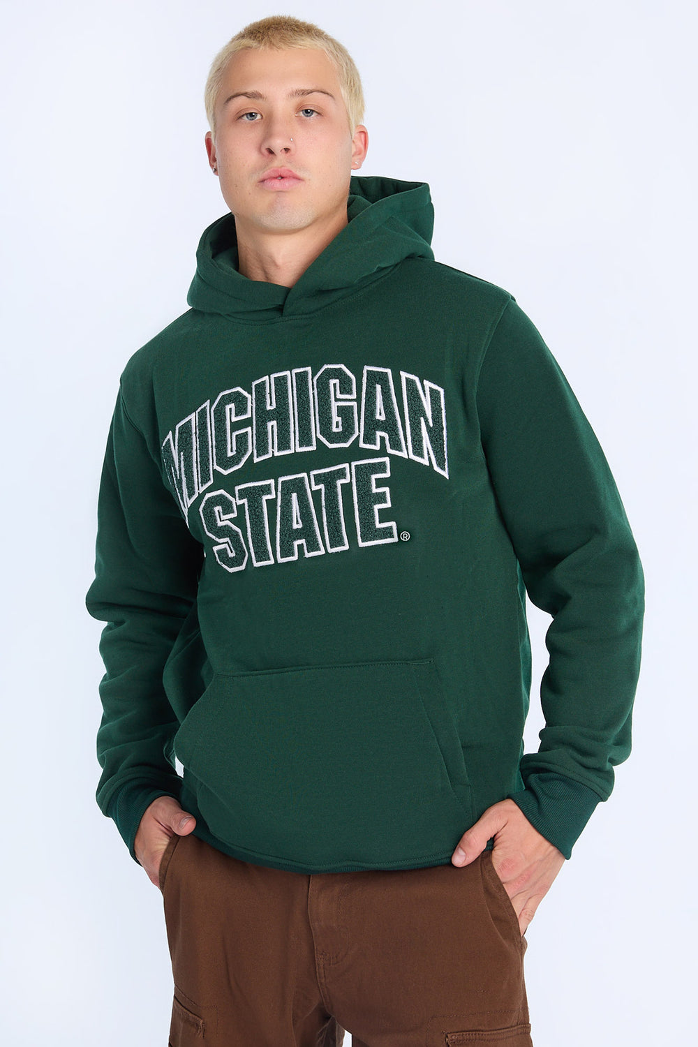 Mens Michigan State Chenille Logo Hoodie Mens Michigan State Chenille Logo Hoodie