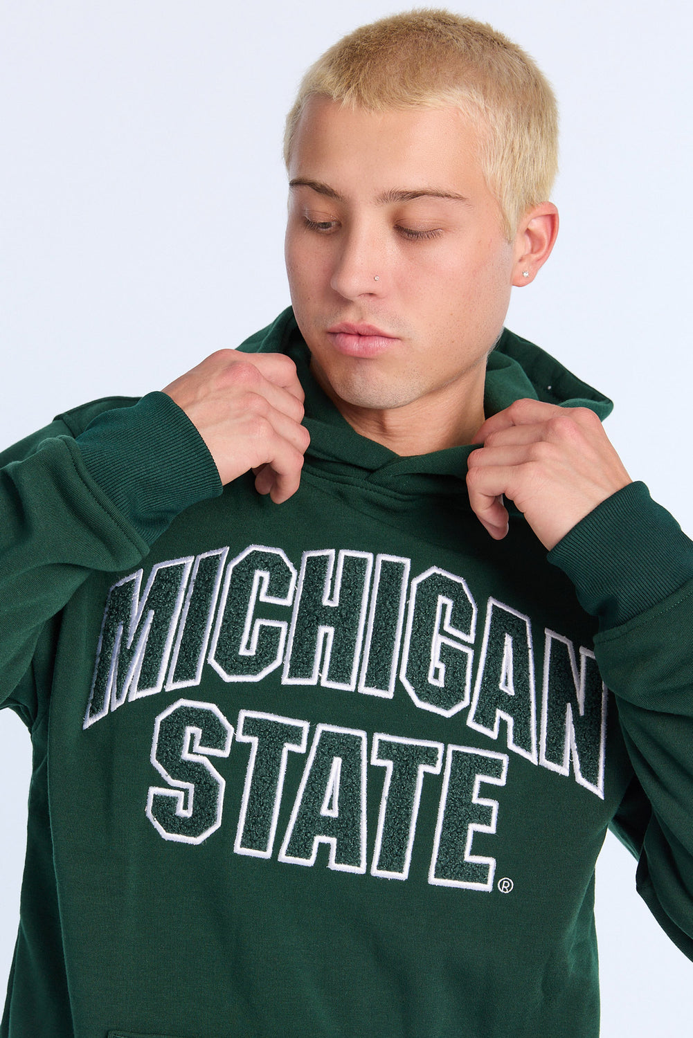 Mens Michigan State Chenille Logo Hoodie Mens Michigan State Chenille Logo Hoodie