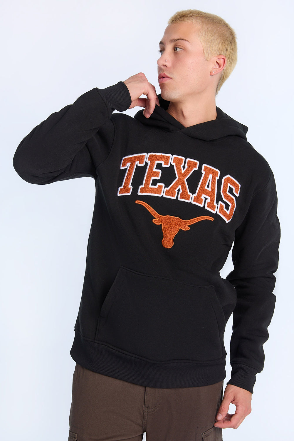 Mens Texas Longhorns Chenille Logo Hoodie Mens Texas Longhorns Chenille Logo Hoodie