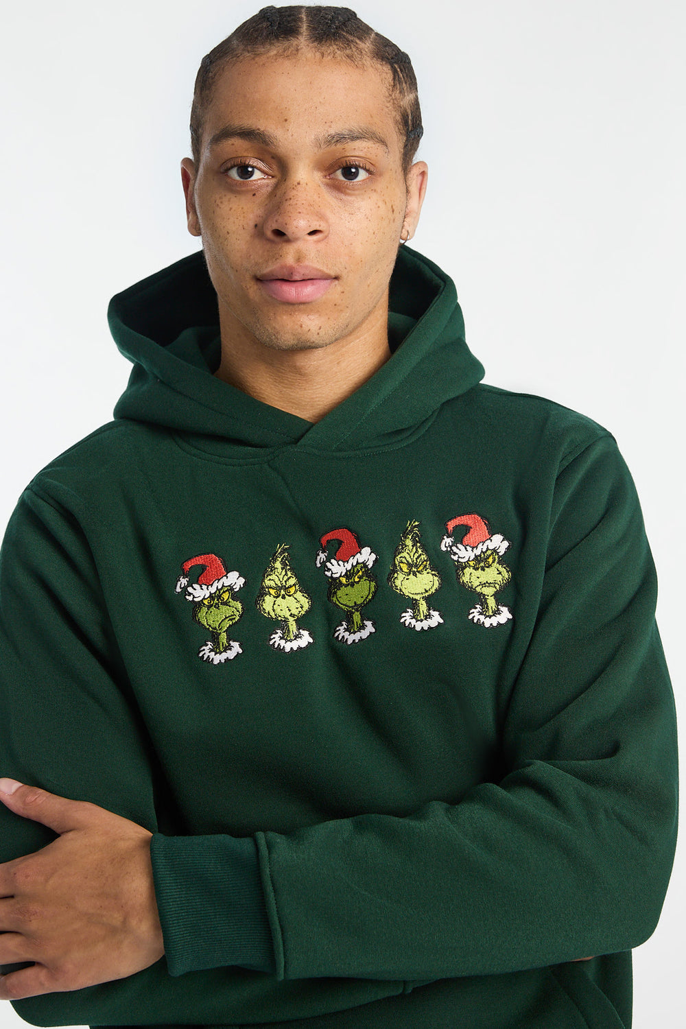 Mens The Grinch Embroidered Hoodie Mens The Grinch Embroidered Hoodie
