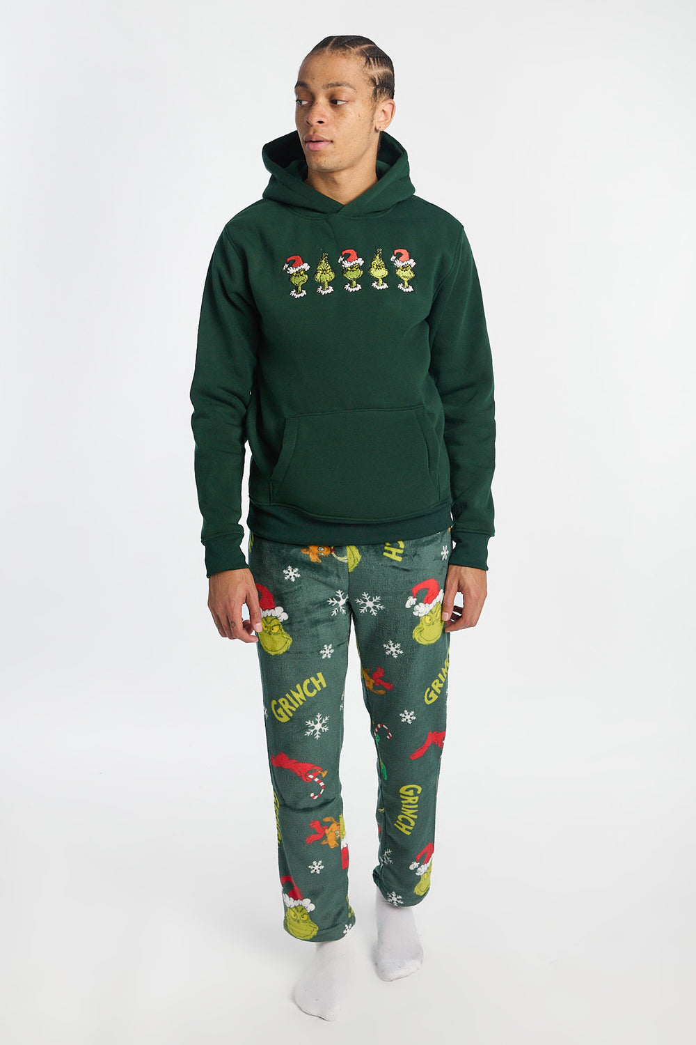 Mens The Grinch Embroidered Hoodie Mens The Grinch Embroidered Hoodie