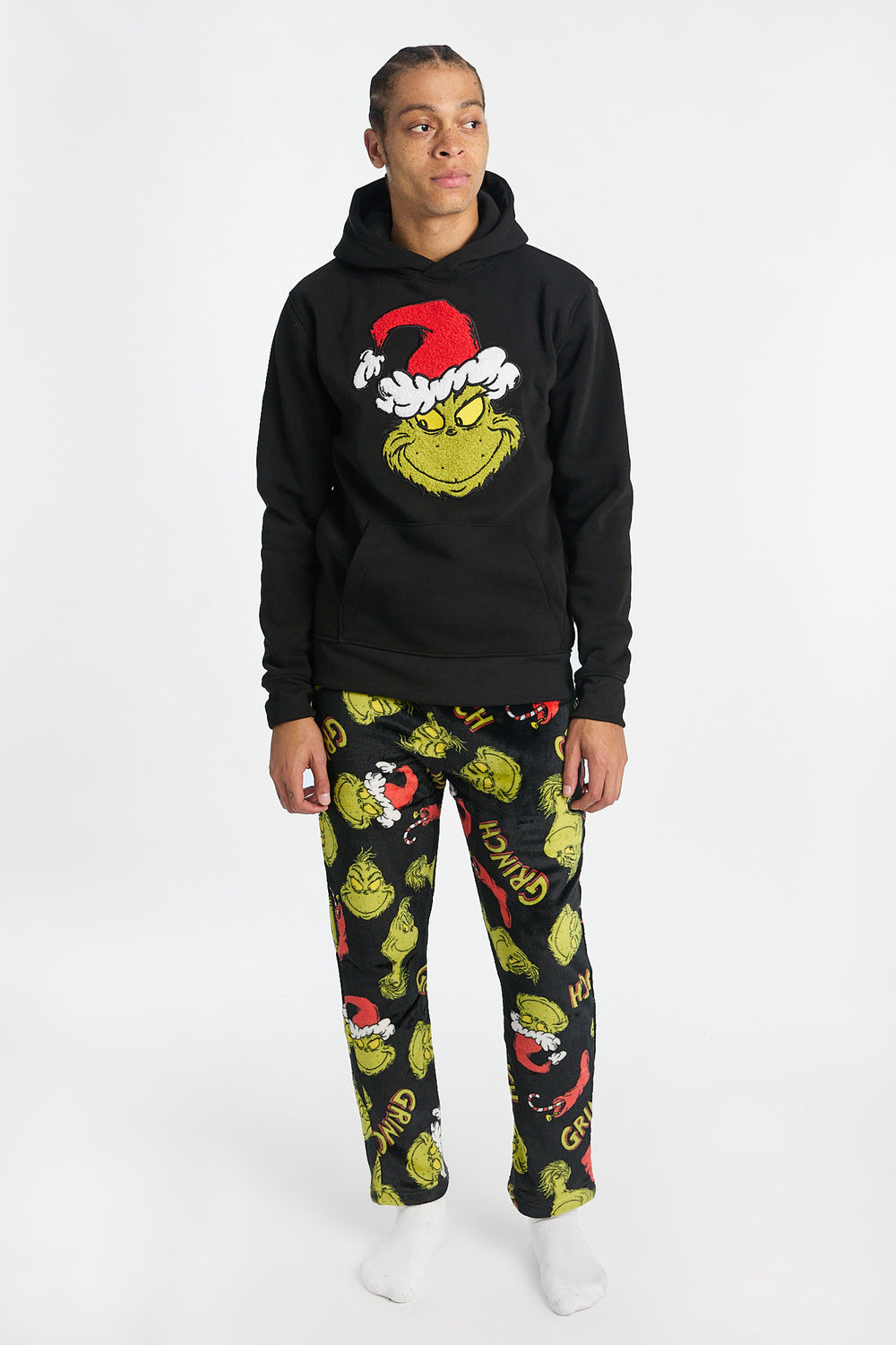 Mens The Grinch Chenille Graphic Hoodie Mens The Grinch Chenille Graphic Hoodie