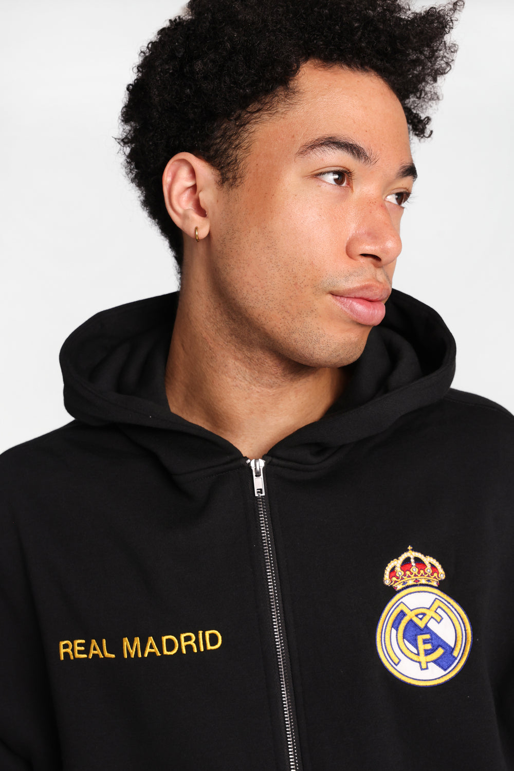 Haut à capuchon zippé imprimé Real Madrid Haut à capuchon zippé imprimé Real Madrid
