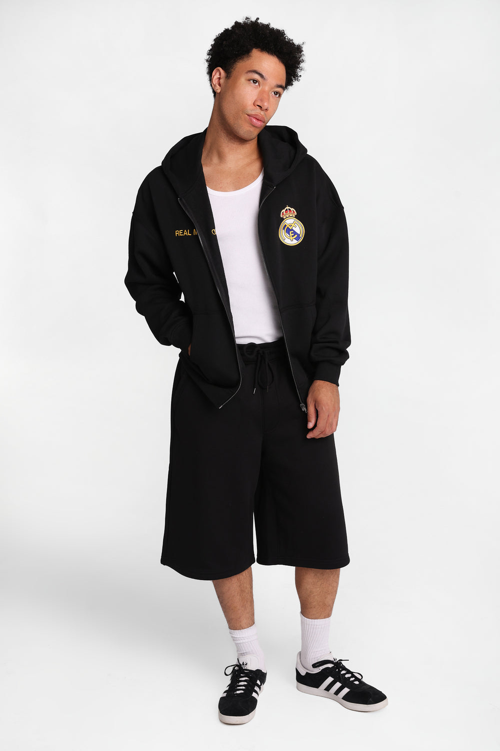 Real Madrid Graphic Zip-Up Hoodie Real Madrid Graphic Zip-Up Hoodie