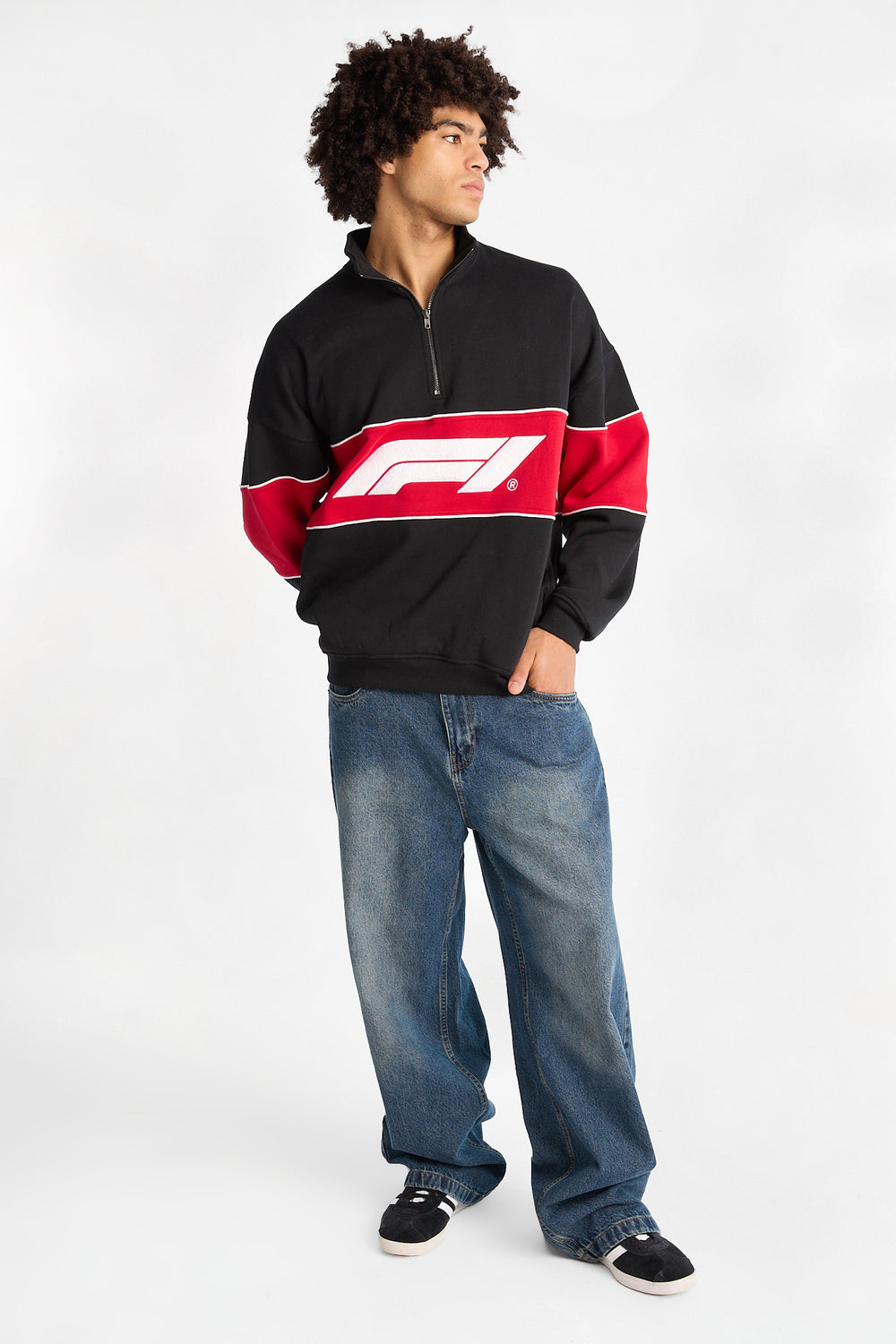 Sweatshirt bicolore à glissière 1/4 Formula 1 Sweatshirt bicolore à glissière 1/4 Formula 1