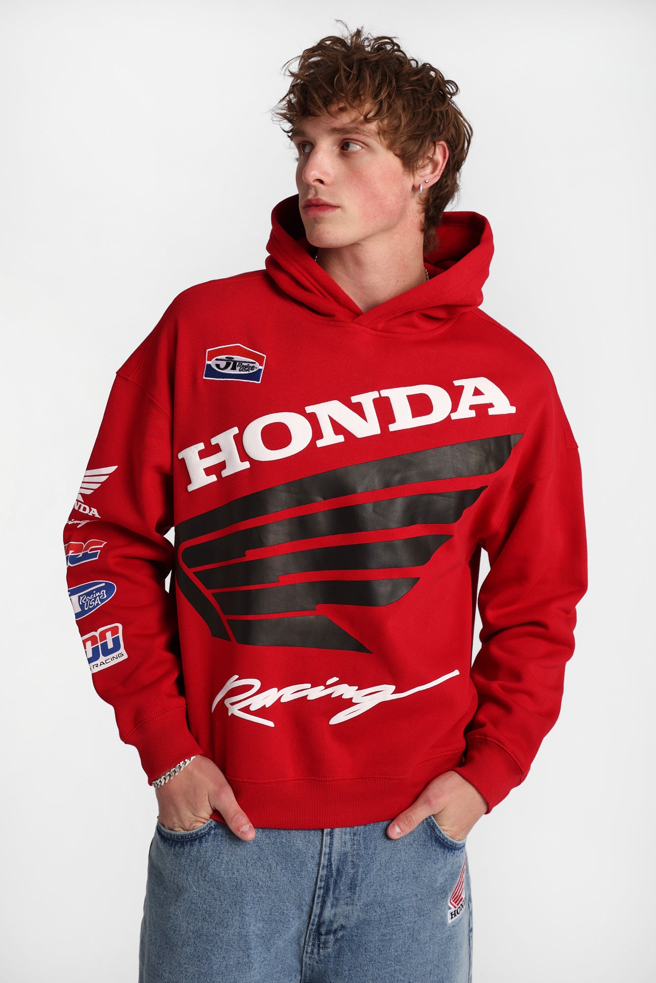 Honda Racing Wing Graphic Hoodie - Red /