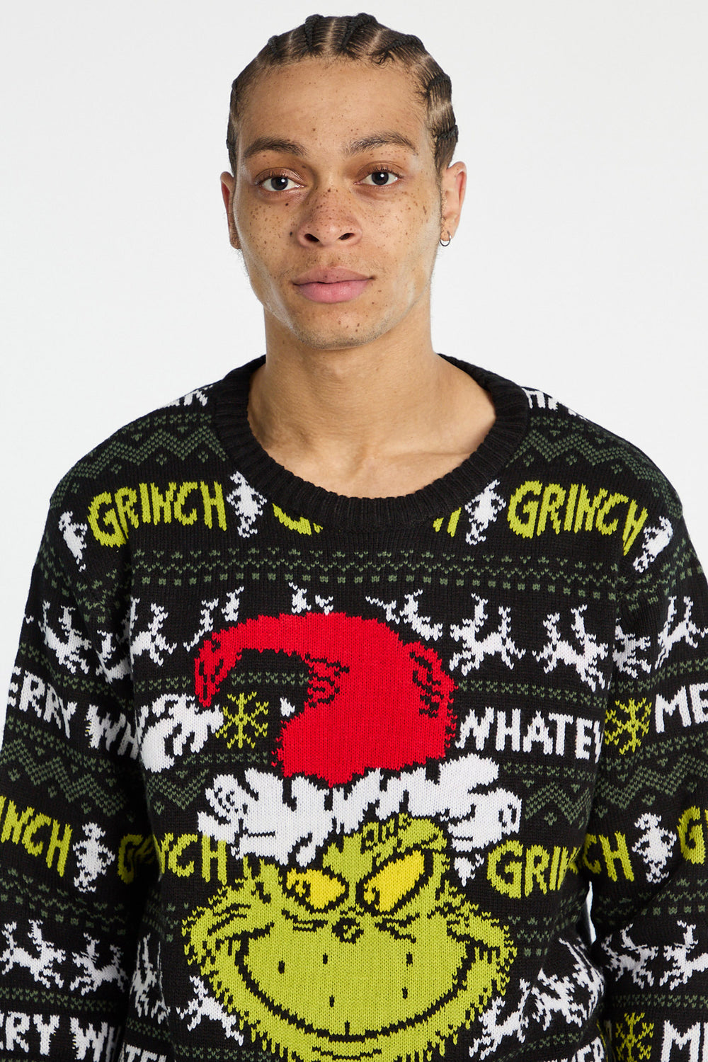 Mens The Grinch Holiday Graphic Sweater Mens The Grinch Holiday Graphic Sweater