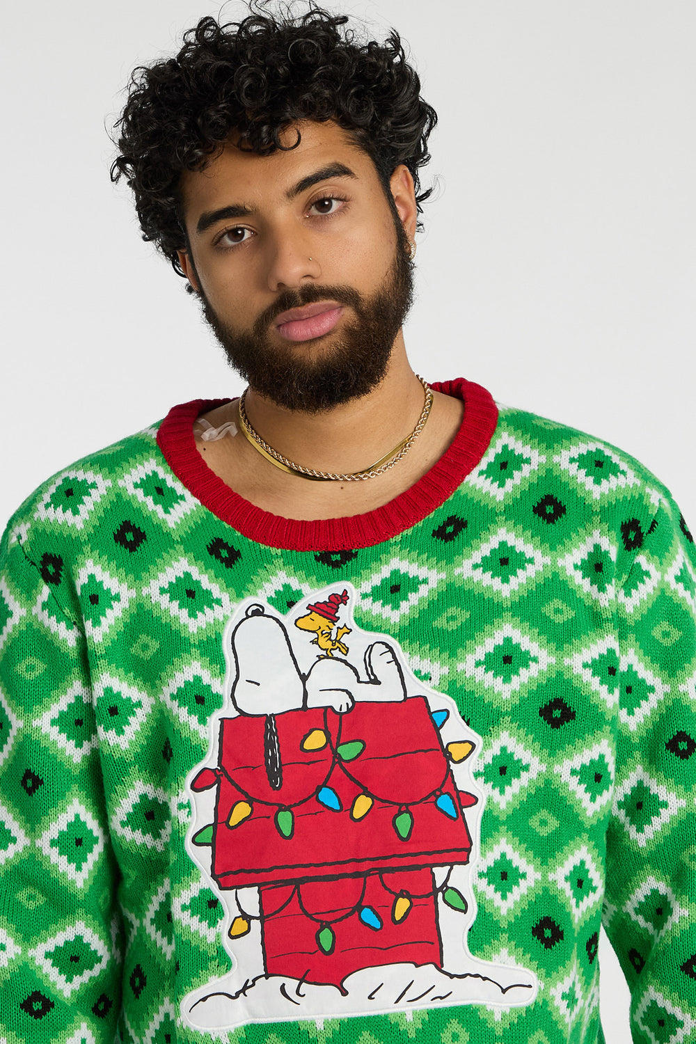 Mens Peanuts Snoopy Holiday Graphic Sweater Mens Peanuts Snoopy Holiday Graphic Sweater