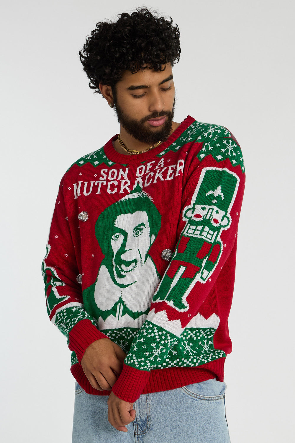 Mens Elf Son of A Nutcracker Holiday Sweater Mens Elf Son of A Nutcracker Holiday Sweater