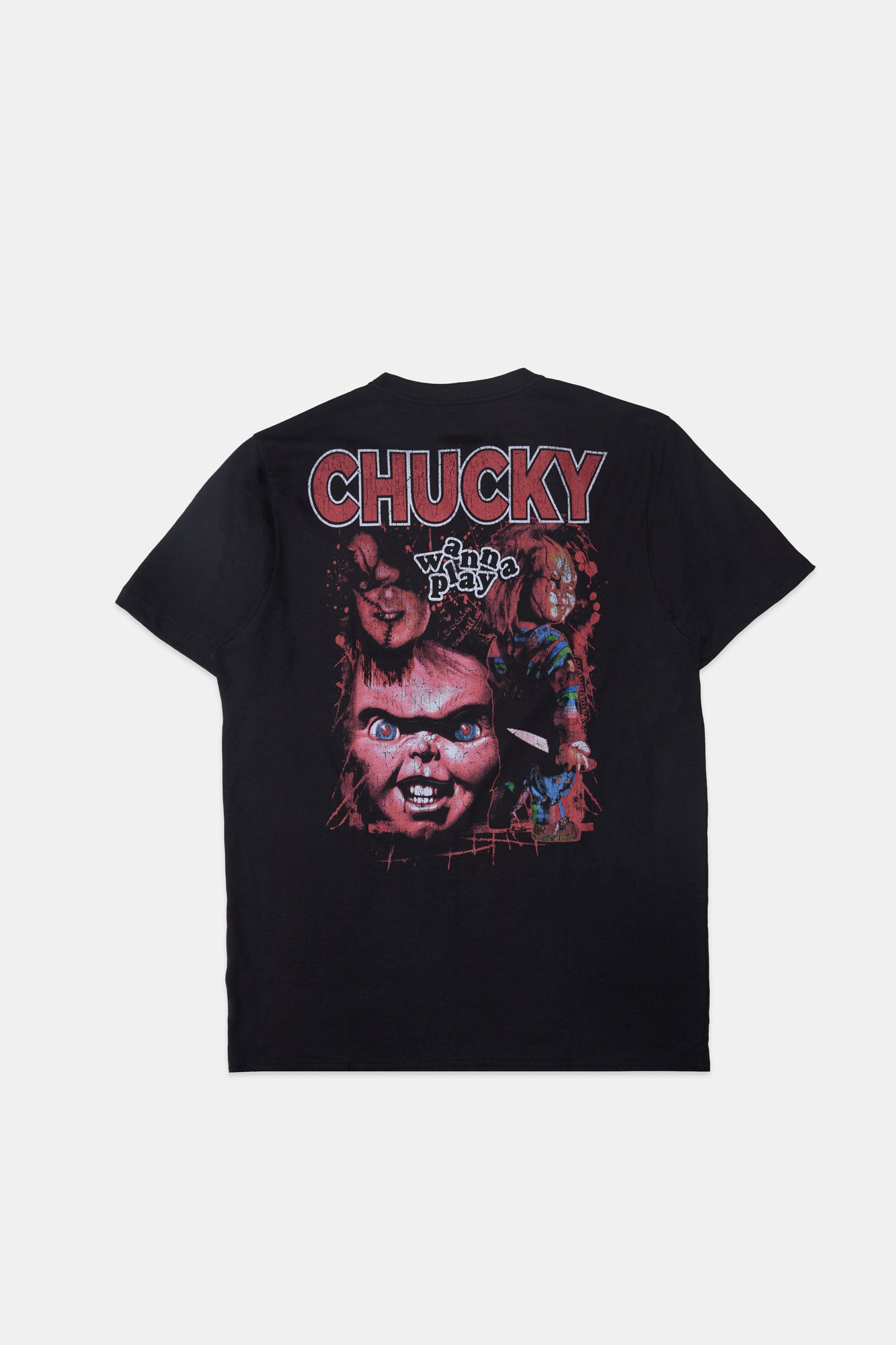 Mens Chucky Wanna Play Graphic T-Shirt - Black /