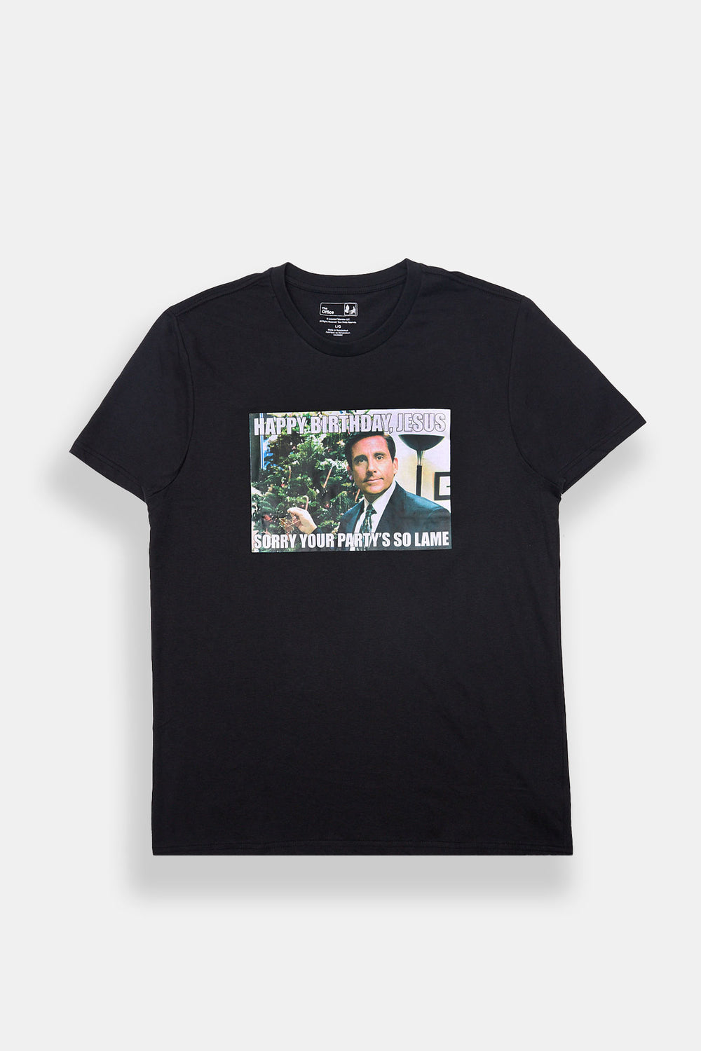 Mens The Office Happy Birthday Jesus Graphic T-Shirt Mens The Office Happy Birthday Jesus Graphic T-Shirt