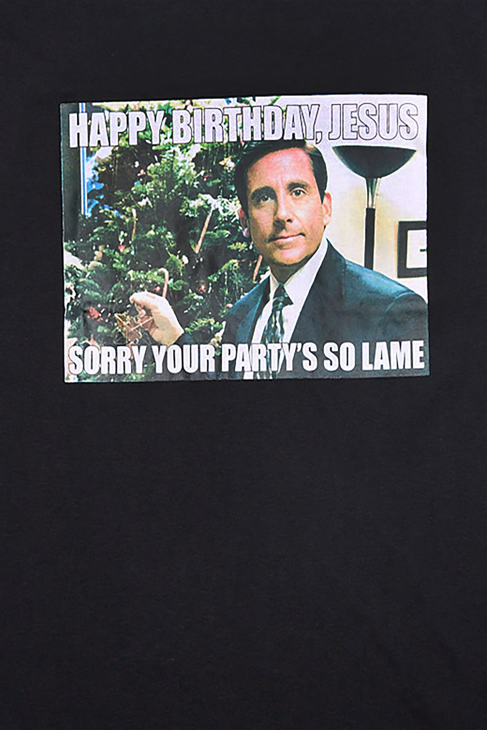 Mens The Office Happy Birthday Jesus Graphic T-Shirt Mens The Office Happy Birthday Jesus Graphic T-Shirt