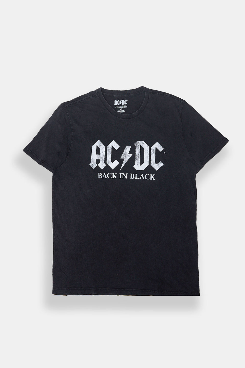 T-shirt délavé imprimé AC/DC Back In Black homme T-shirt délavé imprimé AC/DC Back In Black homme
