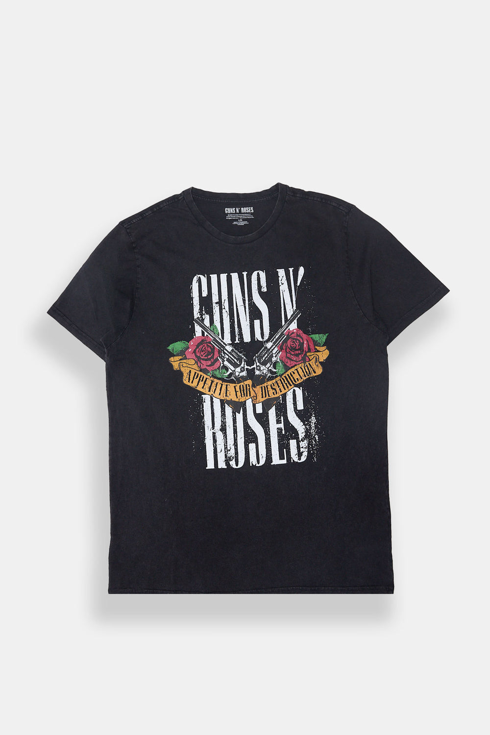 T-shirt délavé imprimé Guns N' Roses homme T-shirt délavé imprimé Guns N' Roses homme