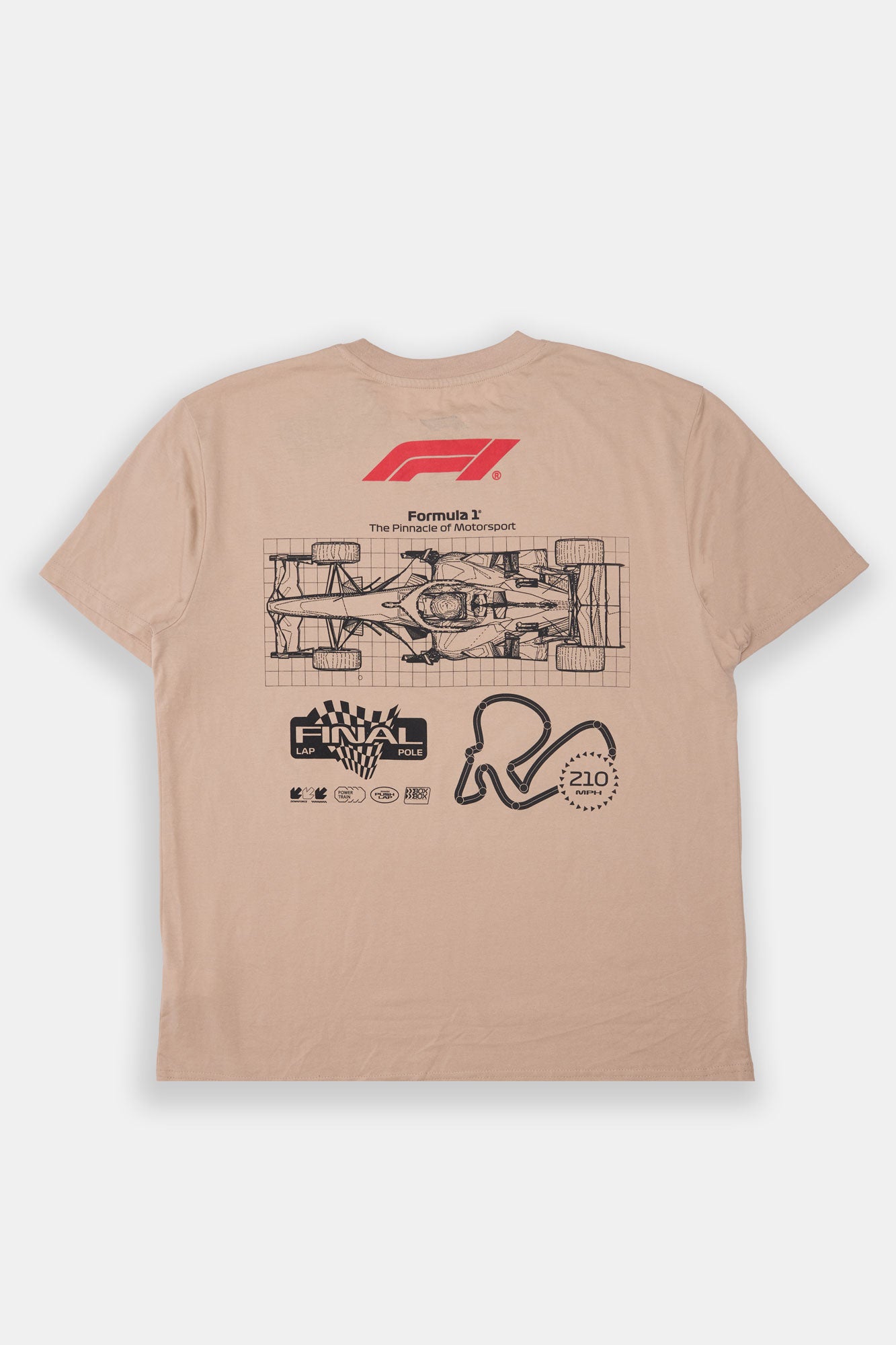 Mens F1 Final Lap Graphic T-Shirt - Tan /