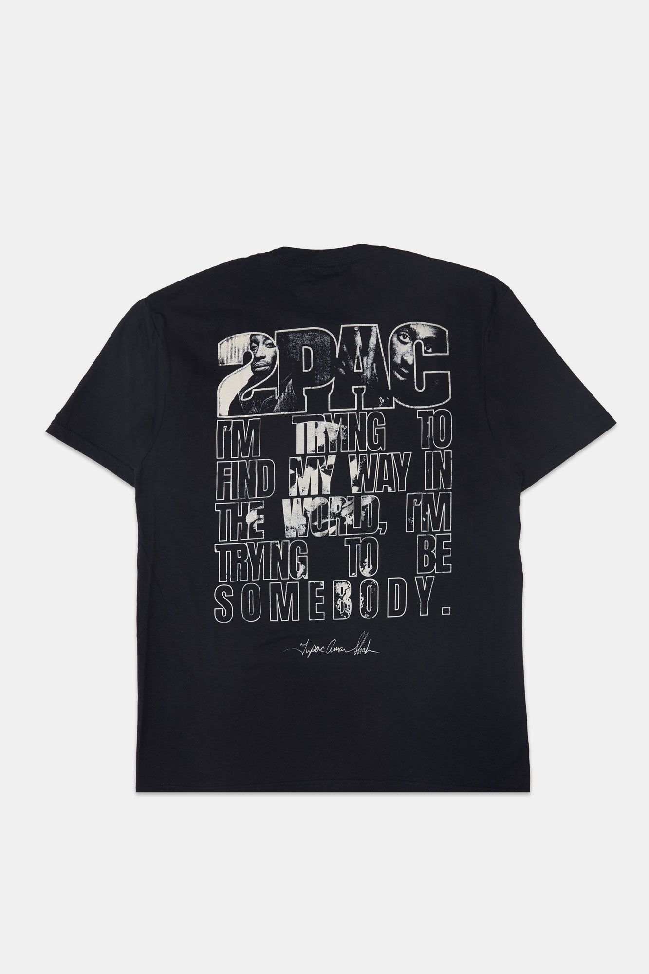 Mens 2Pac Trying To Be Somebody Graphic T-Shirt - Black /