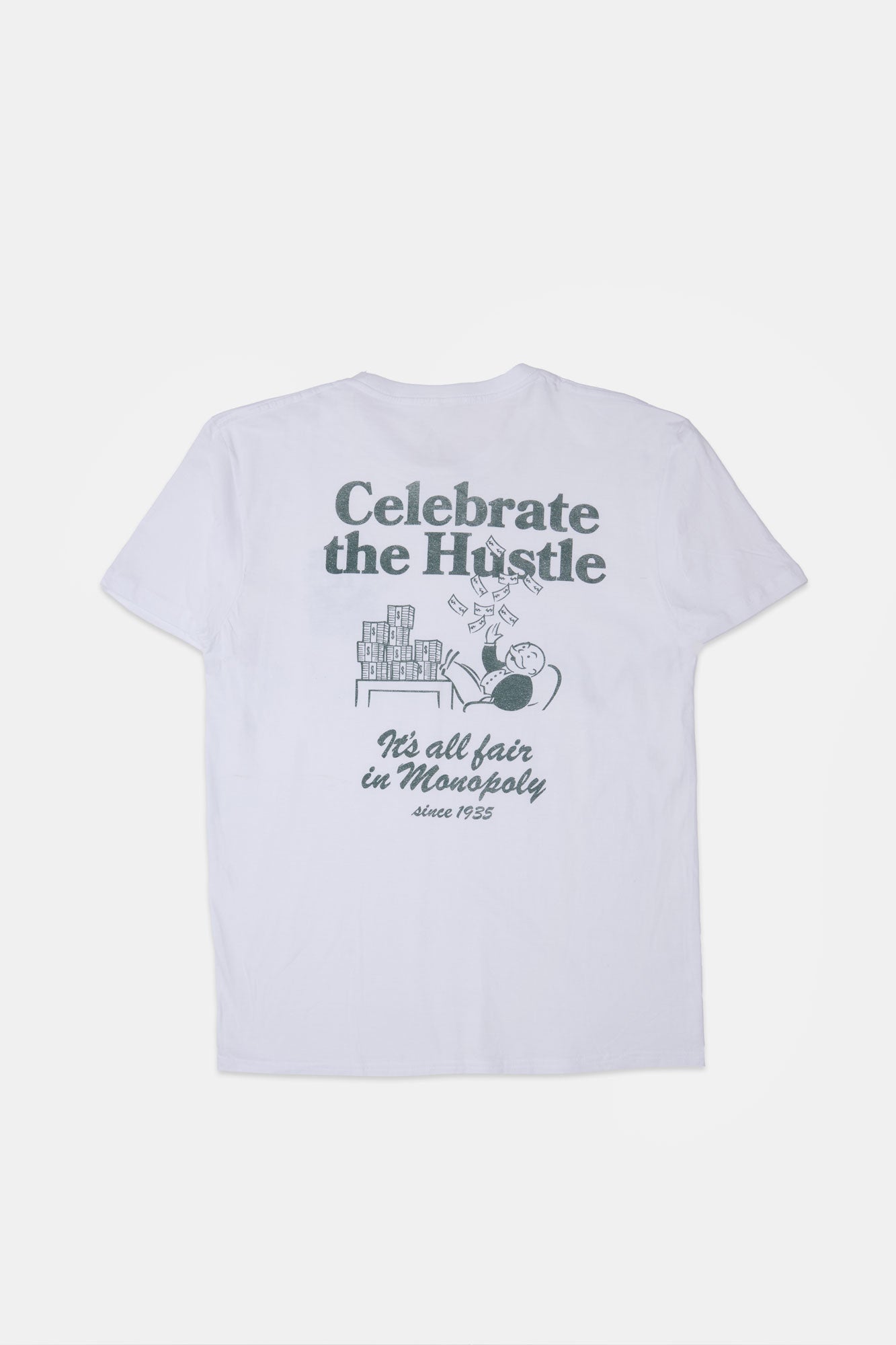 Mens Monopoly Celebrate The Hustle T-Shirt - White /